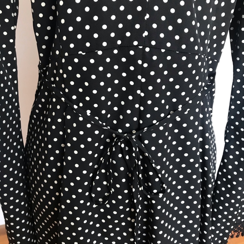 American Rag Black and White Polka Dot Long Sleeve Dress - Picture 5 of 9